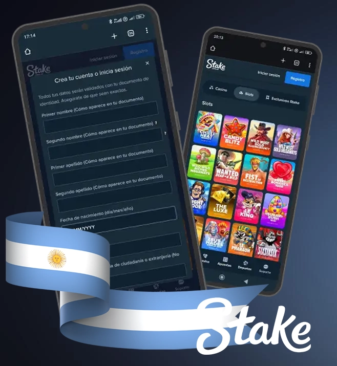 Cómo registrarse a través de la aplicación Stake Casino Argentina